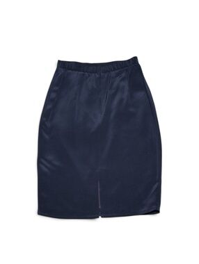 Vintage A.J. Bari Navy Blue Silk Pencil Skirt Size 4